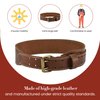 Style n Craft - 3" Wide Extra Long Full-Grain Leather Work Belt, Durable and Rugged Belt, Dark Tan (98439)