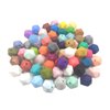 Alenybeby 30pcs 17mm Silicone Polygon Pearl Beads for Pen Silicone Geometric Icosahedron Shape Beads Hexagon Bulk Bead for Keychain DIY Mom Woman Lanyards Craft Jewelry Making