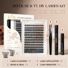 BEFER Lash Clusters Kit, 144 Pcs D Curl Eyelash Clusters Volume Individual Lashes Extensions 10-16MM Fluffy Cluster Eyelash Wispy Cluster Lashes DIY At Home(Radiance,FD03,Kit)