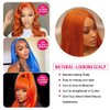 Orange Ginger Color 13x4 Invisible Lace Front Wigs Human Hair (16 Inch) Straight Brazilian Virgin Lace Front Human Hair Wigs 150% Density Pre Plucked with Natural Hairline (16 Inch, 13x4 Straight