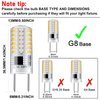 G8 LED Bulb Dimmable 3W Warm White 3000K T4 Bi-Pin Base 120V 20W-25W Halogen Bulb Replacement for Under Cabinet, Counter Lighting (12-Pack)