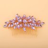 Teyglen Crystal Bride Wedding Hair Comb Full Rhinestone Side Comb Bridal Red Green Black Purple Crystal Hair Pieces Hair Accessories for Bride Women Girl (Purple)