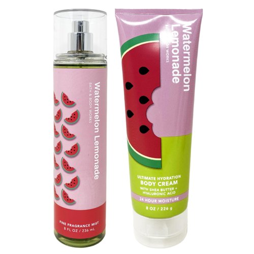 Generic Bath and Body Work WATERMELON LEMONADE Duo Gift Set - Fragrance Mist and Body Cream - Full Size