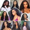 Laritaiya HD Transparent Deep Wave Lace Front Wigs Human Hair 24inch 13x4 Lace Front Wigs for Black Women 180 Density Pre Plucked Natural Hairline Water Curly Human Hair Wigs with Baby Hair