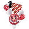 7 pc Mad About Minnie Happy Birthday Balloon Bouquet Party Decoration Red Dots