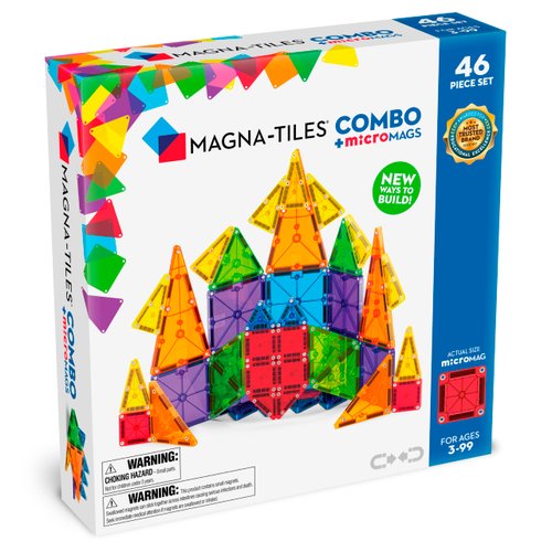MAGNA-TILES® Combo 46-Piece Magnetic Construction Set, The Original Magnetic Building Brand