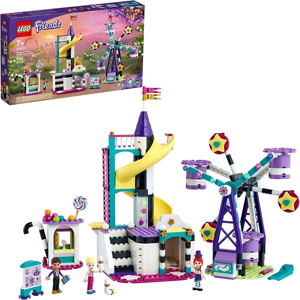 LEGO Friends Magical Ferris Wheel and Slide 41689 Building Kit for Kids Theme Park with 3 Mini-Dolls; New 2021 (545 Pieces)