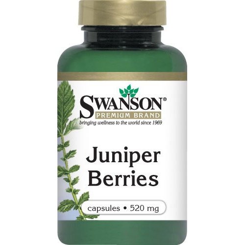 Swanson Juniper Berries Digestive Immune System Health Fiber Herbal Supplement 520 mg 100 Capsules (Caps)
