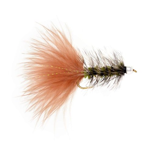 Olive Brown Bead Head Woolly Bugger Streamer Trout Fly Fishing Flies | 8 Flies | Rainbox Trout Pike Flies | Size 6 & 8 & 10 & 12