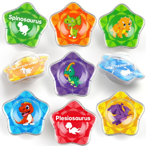 Coogam 12PCS Dinosaur Bath Toys, 12pcs Floating Dinosaur Bathtub Toy Set for Water Pool Beach Shower, Montessori Educational Learning Toy Gift for Preschool 2 3 4 Years Old Kids