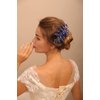 BERYUAN Women Royal Sapphire Opal Hair Comb Bridal Blue Crystal Flower Wedding Hair Accessory Gift for Her Party Headpiece for Bride Bridesmaid Girls(Blue)
