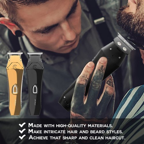Caliber Pro .22 Stinger Trimmer - Professional Cordless Clipper with 3 Color Lid - Quiet Barber Clippers - Zero Gap Cutting - Long Battery Life- Rechargeable Electric Hair Cut