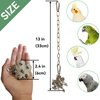 JSLZF Stainless Steel Parrot Toy, Hanging African Grey Chew Toy for Bird, Non-Removable Cap Nuts Foraging Bird Toy for Conure, Cockatiel, Parakeet, Cockatoo, African Grey