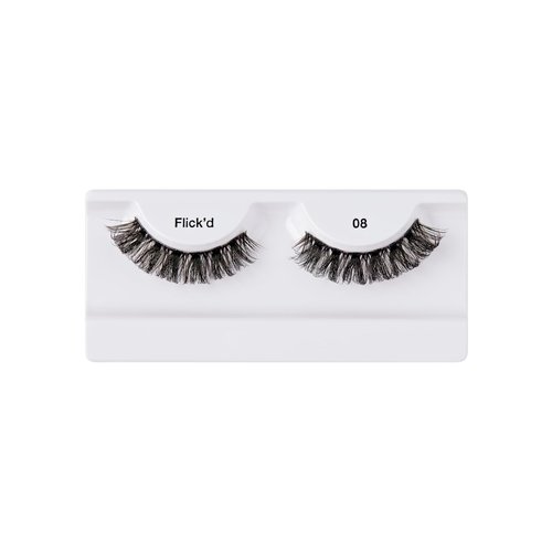 i-ENVY False Lashes Flick'd D-Curl Strip Lashes Volume Bouncy Natural Clear Band Cat Eye Dramatic Trendy Extensions Reusable Eye Lashes (08)