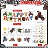 Motorcycle Dirt Bike Birthday Party Decoration for Boys Kids Motorcycle Motocross Dirt Bike Theme Happy Birthday Banner and Hanging Swirls for Birthday Party Decor Supplies