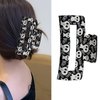 Halloween Hair Clips for Women Girls Black Claw Clip Skull Pattern Hair Claw Clips Non-Slip Hair Clamps Cute Halloween Hair Accessories Halloween Party 1PCS
