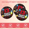 13th Birthday Decorations for Boys Red Black 13th Birthday Party Supplies Plates Napkins Set Disposable official 13 teen Party Supplies for Kids Boys Teenager Favors