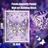 BDYDT Wall Art Purple Butterfly Flower Building Blocks Set; A Wall Decor Set for Adults Who Love Creative Hobbies(2000+ Pieces) Toys Gifts for Kid and Adult