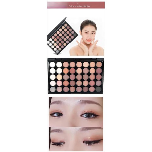 YARLADY 40 Colors Pro Pigmented Matte Shimmer Nature Eye Shadow Make up Palettes Matte and Shimmer Eyeshadow Palette, Brown Eye Shadows Long Lasting (E40-01)