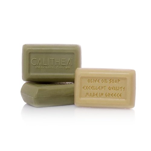 Calithea Natural Soap Bars (Pack of 3) - Bath Soap Set - Olive Oil Soap with Lavender, Olive Oil Soap with Argan Oil, Olive Oil Soap Bar with Honey - Shower Bars for Men & Women