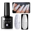 UR SUGAR Reflective Glitter Gel Polish Silver Sparkly Glitter Shimmery Gel Polish Shiny Disco Soak Off Gel Nail Polish Nail Art Manicure Salon DIY at HomeChristmas Gifts for Women Girls