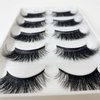 Real Mink Lashes Pack Natural Fluffy Wispy Dramatic 3D Mink Eyelashes Set 5 Pairs （A19）