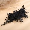 Rumtock Black Rose Flower Headband Handmade Side Headpiece for Women Girls Halloween Costume Jewelry Hair Accessories