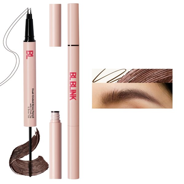 BLBLINK Eyebrow Pencil - Magic 2-in-1 Eyebrow Pencil for Women with 2 Prongs and Eyebrow Tint for Natural Hair-Like Eyebrows that Last All Day, Microblading Eyebrow Pencil, Espresso(2 Pack)