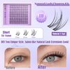 Clear Band Lash Clusters Kit Natural Wispy Lash Extensions Kit 10-14mm DIY Eyelash Extension Kit C Curl Individual Lashes Kit with Lash Glue Lash Remover Self Application at Home by ALICE