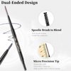 Eyebrow Pencil,2PCS Waterproof Retractable Micro Brow Pencil with Spoolie Brush,Ultra-Fine 1.5mm Tip Creat Smooth and Natural Looking Eyebrows.(#1 Black 2Pcs)
