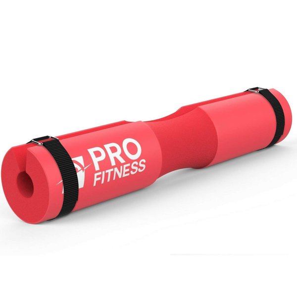 ProFitness Barbell Pad for Squats - Squat Bar Pad Shoulder Support for Lunges, Squats & Hip Thrusts - For Olympic or Standard Gym Bar (Red)