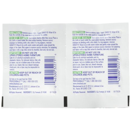 Shout Instant Stain Remover Towelette Wipes (80 count)