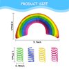 Andiker Catnip Toy&4pcs Cat Spring Toys, Colorful Plush Rainbow Pet Pillow, Cat Chew Toy for Kitten Scratch, Bite and Hug, Interactive Cat Toy for Indoor Cats to Smooth Mood and Relax (Darker)