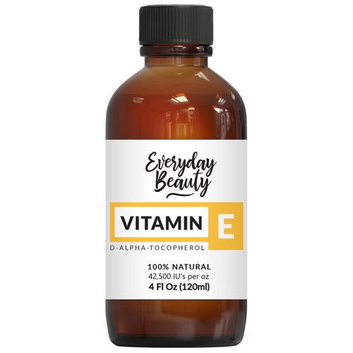 Pure Vitamin E Oil for Scars - D-Alpha Tocopherol 100% Pure & All Natural 4oz 42,500 IU per oz - Thick, Amber Color, Nutty Aroma - From Wheat Germ -Face Body Hair -DIY Cosmetics & After Surgery Scars