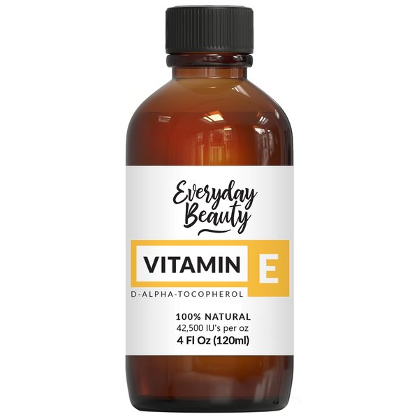 Pure Vitamin E Oil for Scars - D-Alpha Tocopherol 100% Pure & All Natural 4oz 42,500 IU per oz - Thick, Amber Color, Nutty Aroma - From Wheat Germ -Face Body Hair -DIY Cosmetics & After Surgery Scars