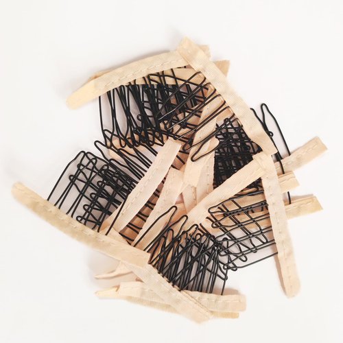 20 pcs/lot Wig Combs for Making Wig Caps 5-teeth Wig Clips Steel Teeth with Cloth Wig Combs for Hairpiece Caps Herina Wig Accessories Tools Wig Clips for Wig (Blonde)