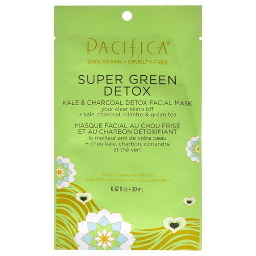 Pacifica Face Mask - Super Green Detox Kale & Charcoal Detox Facial Sheet Mask - 0.67 oz Mask