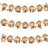 PIXHOTUL 3 Pcs Monkey Banners, Jungle Safari Party Decorations Monkeys Birthday Party Supplies Monkey Cutouts Paper for Kids Birthday Party Classroom Baby Shower Supplies