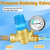 Boltigen Handle Adjustable RV Water Pressure Regulator, 3/4’’ GHT Brass Lead-Free RV Fresh Water Hose Pressure Regulator Valve with Gauge for RV Camper Trailer, Pressure Reducer Valve