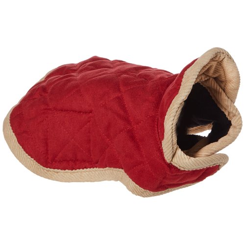 Dog Gone Smart Bed DGSWSBQ0806 Nanosuede Belly Quilted Dog Jacket, 8-Inch, Red