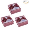 Hammont Clear Window Gift Boxes - 3 Pack - Multipurpose Bakery Boxes with Ribbon | Treat Boxes Perfect for Party Favors, Cookies and Cupcakes (Maroon, 6” x 6” x 2”)…