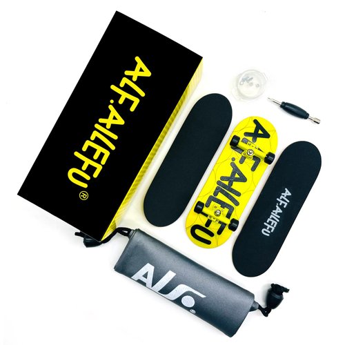 ALFAILEFU Pro Fingerboard 32mm Wooden Board Professional Finger Skateboard Trucks CNC Wheels with Bearings (AILEFU)