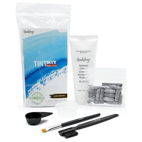 Godefroy Hair Color Tint Kit, Dark Brown, 20 Applications
