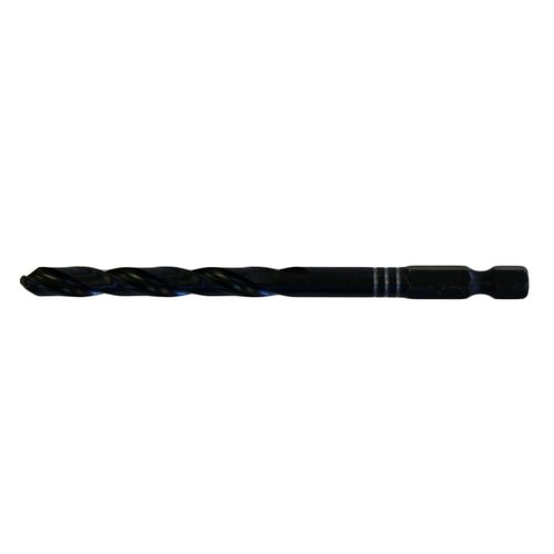 1/4" Black Oxide Hex Shank Drill Bit - Impact Rated - 5 Pack