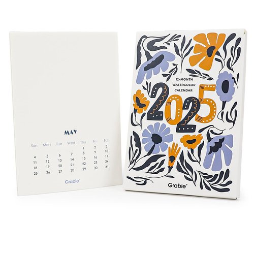 Grabie Watercolor Calendar Set for 2025, 100% Cotton Pulp, 12 Sheets, 140lb (300gsm), Glue Bound, Acid-Free Hot Pressed Watercolor Paper, Art Supplies for Watercolor Crafts and DIY Medias