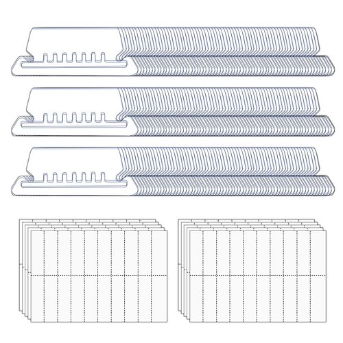 JIKIOU 210pcs Hanging File Folder Tabs and 210pcs Blank 2inch Inserts per Pack for Quick Identification of Hanging Files, Easy to Read, Clear