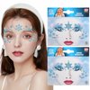 FULANSI Snowflake Face Stickers Christmas Face Gems Tattoo Stickers Glitter Blue Snowflake Star Temporary Tattoo for Adult Kids Face Eye Winter Christmas Makeup Princess Party Decor Supplies 2Pcs