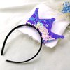 Crown Headband Laser Glitter Hair Band Crown Sequin Hair Accessories Girls Women Birthday Party International Children's Day (Lavender)