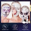 Beteligir Grey Black White Face Paint + 1PC Sponge + Brush+ Black Stick+ White Cream. Face Painting Kit for Halloween Skeleton Skull, Clown Cosplay, SFX Special Effect and Theme Parties (01)