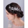 JWICOS Leaf Bride Wedding Hair Comb Rhinestone Beads Hair Pieces Wedding Headpiece for Brides Crystal Hair Accessories for Women and Girls